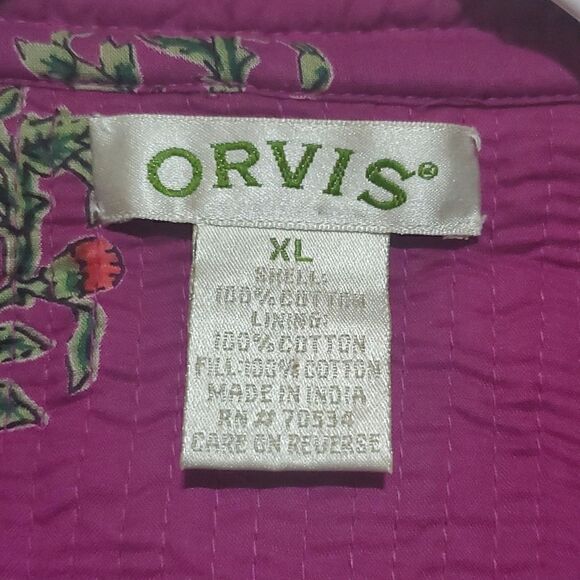 ORVIS Floral Print Button Down Quilted Vest - Size X-Large - Picture 8 of 8